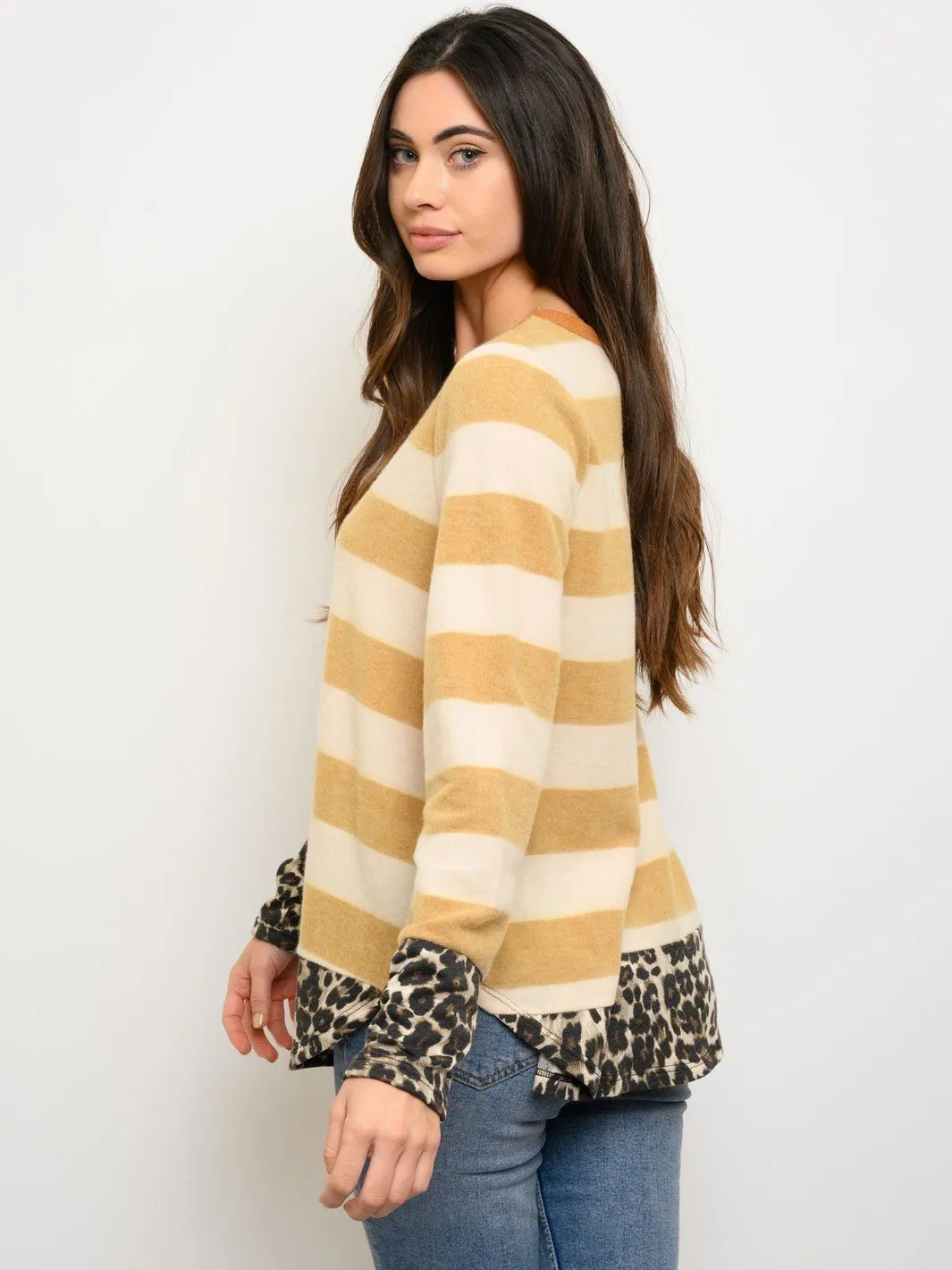 WOMEN'S LONG SLEEVE CONTRAST TOP