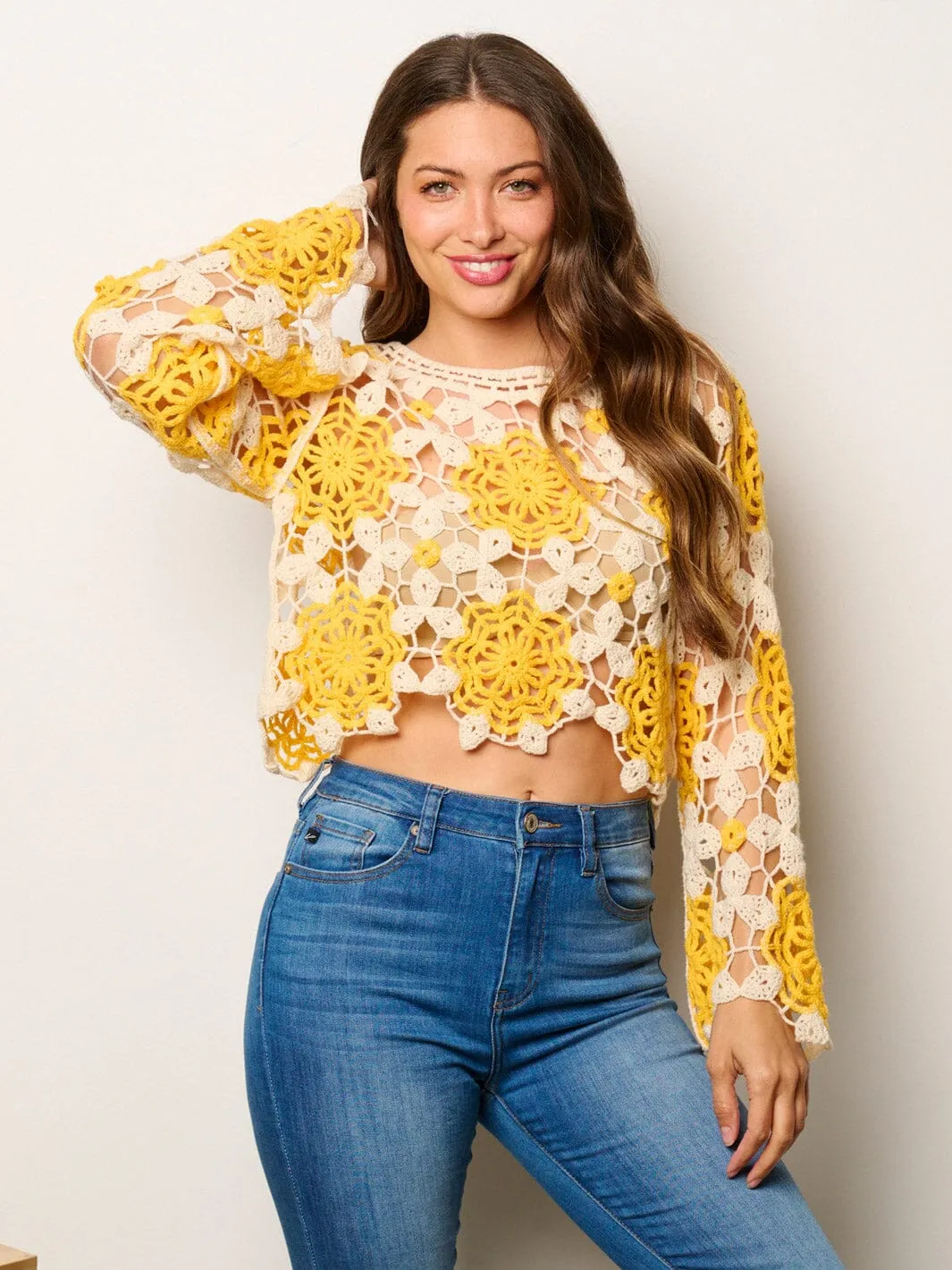 WOMEN'S LONG SLEEVE KNITTED BLOUSE TOP