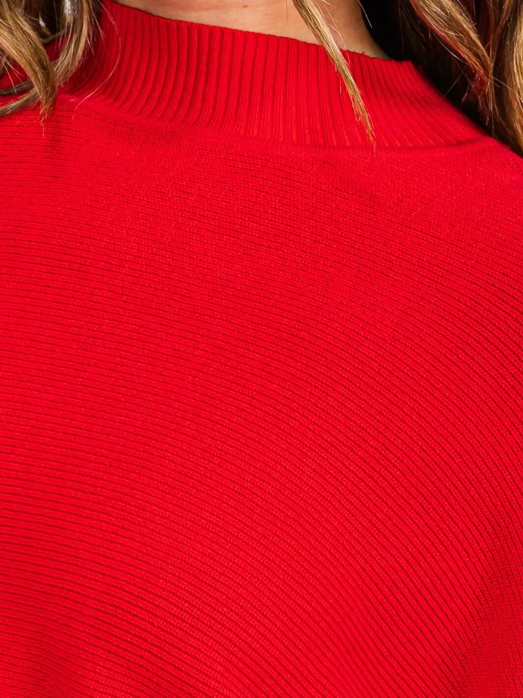WOMEN'S LONG SLEEVE MOCK NECK KNIT CROP TOP