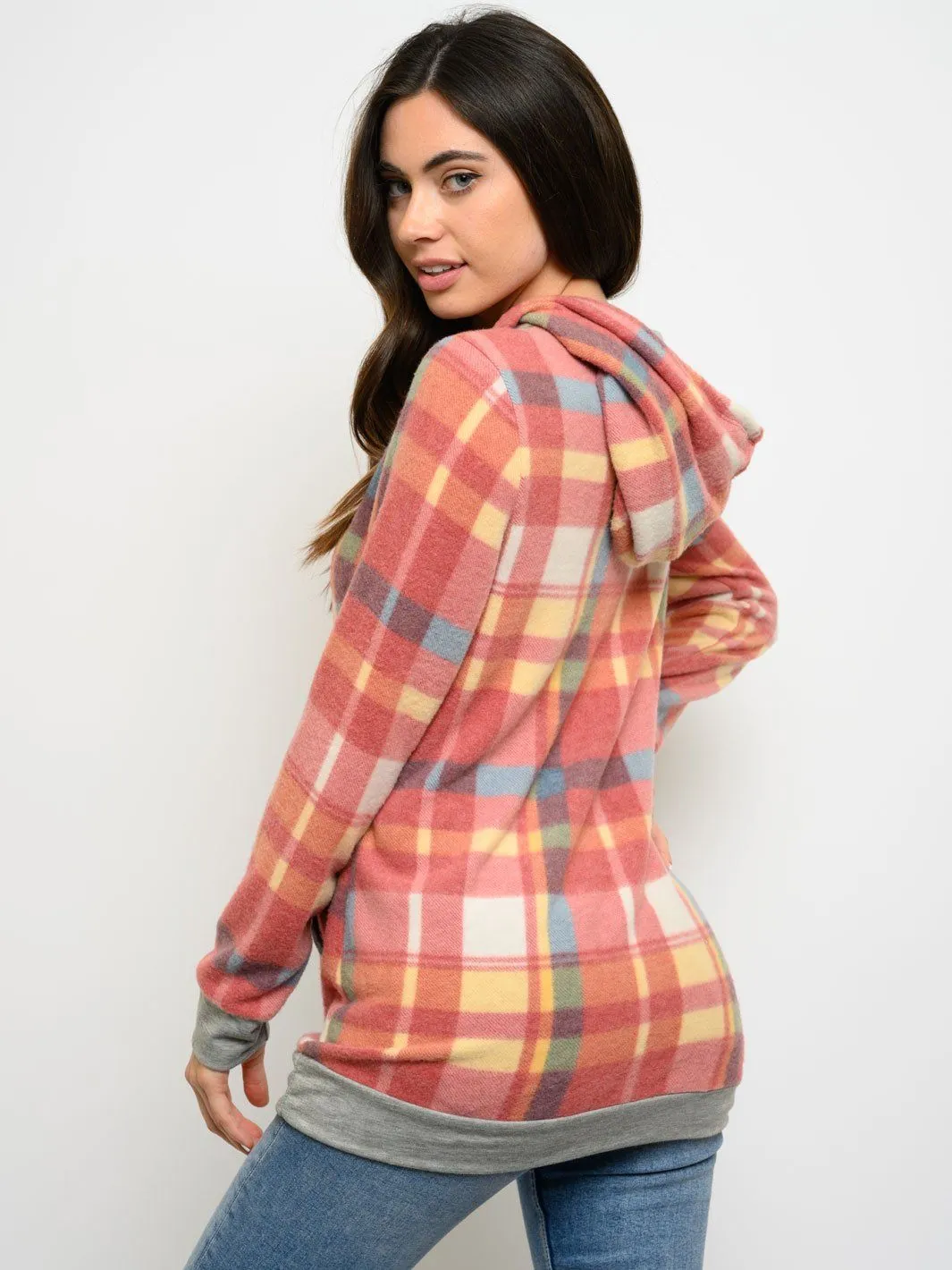 WOMEN'S LONG SLEEVE MULTI COLOR HOODIE TOP