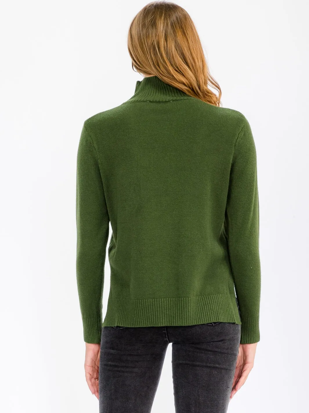 WOMEN'S LONG SLEEVE TURTLE NECK BLOUSE TOP