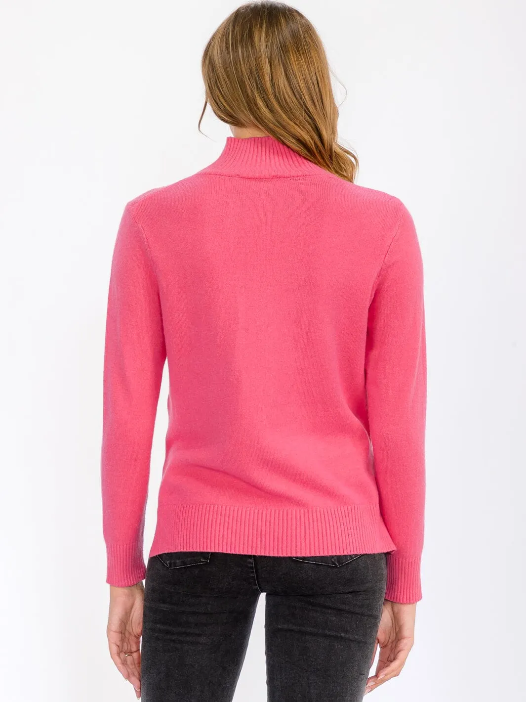 WOMEN'S LONG SLEEVE TURTLE NECK BLOUSE TOP