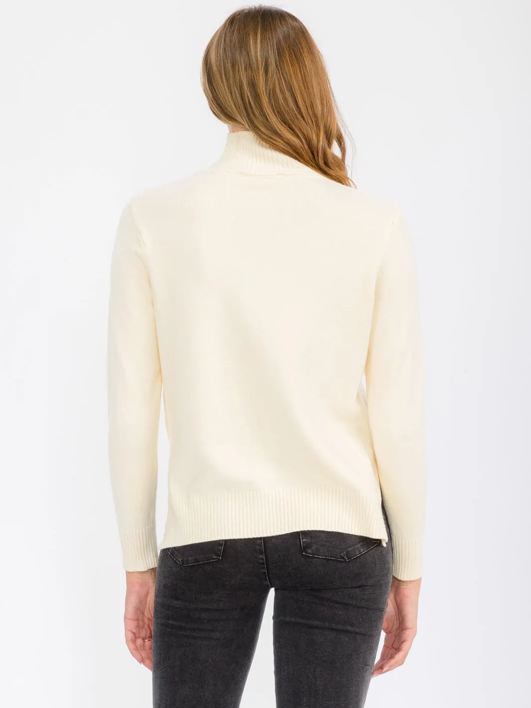 WOMEN'S LONG SLEEVE TURTLE NECK BLOUSE TOP