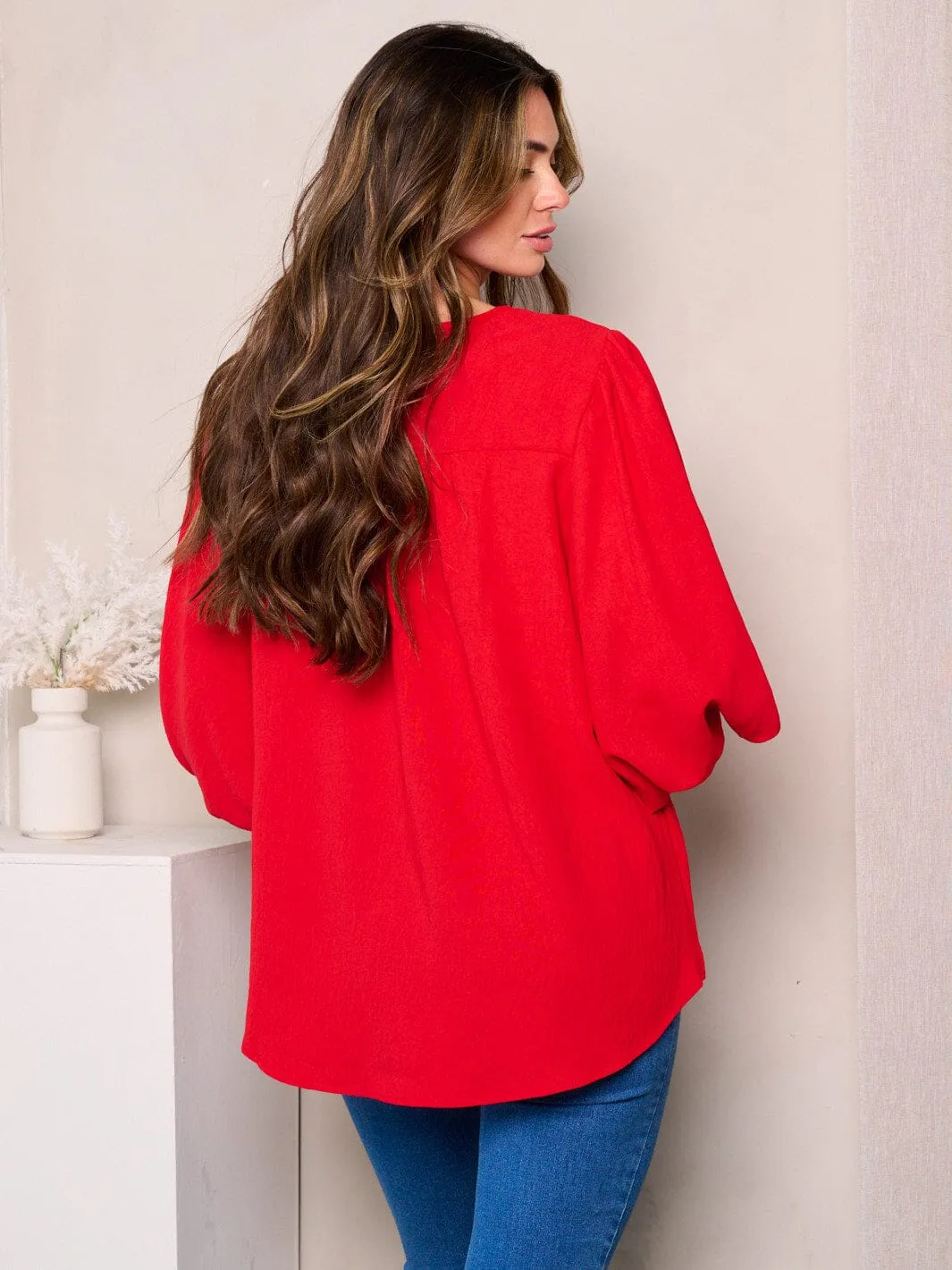 WOMEN'S LONG SMOCK SLEEVES BLOUSE TOP