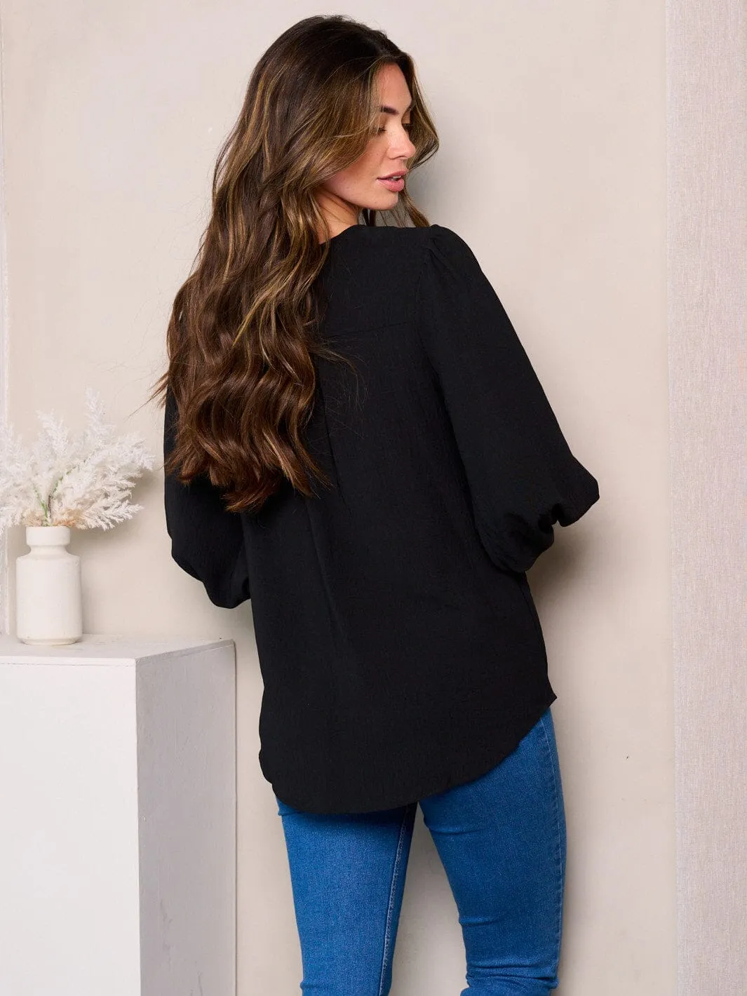 WOMEN'S LONG SMOCK SLEEVES BLOUSE TOP