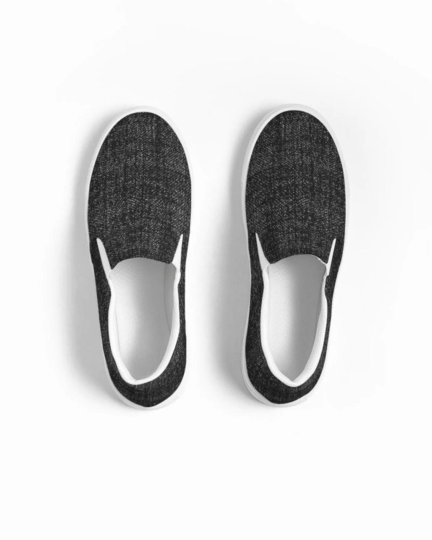 Womens Sneakers - Canvas Slip on Shoes - Black Faded Print by inQue.Style
