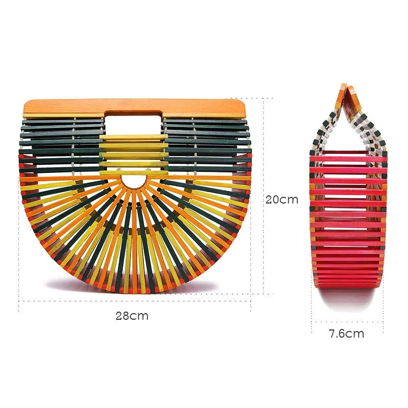 Woven Hollow Out Bamboo Handbag