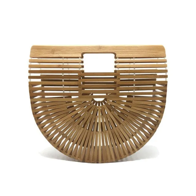 Woven Hollow Out Bamboo Handbag