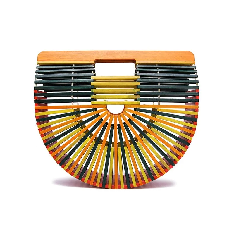 Woven Hollow Out Bamboo Handbag
