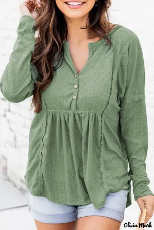 Xieyinshe - Long Sleeve Button Down Blouse