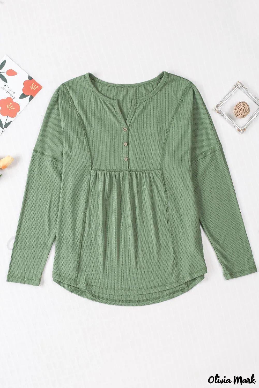 Xieyinshe - Long Sleeve Button Down Blouse