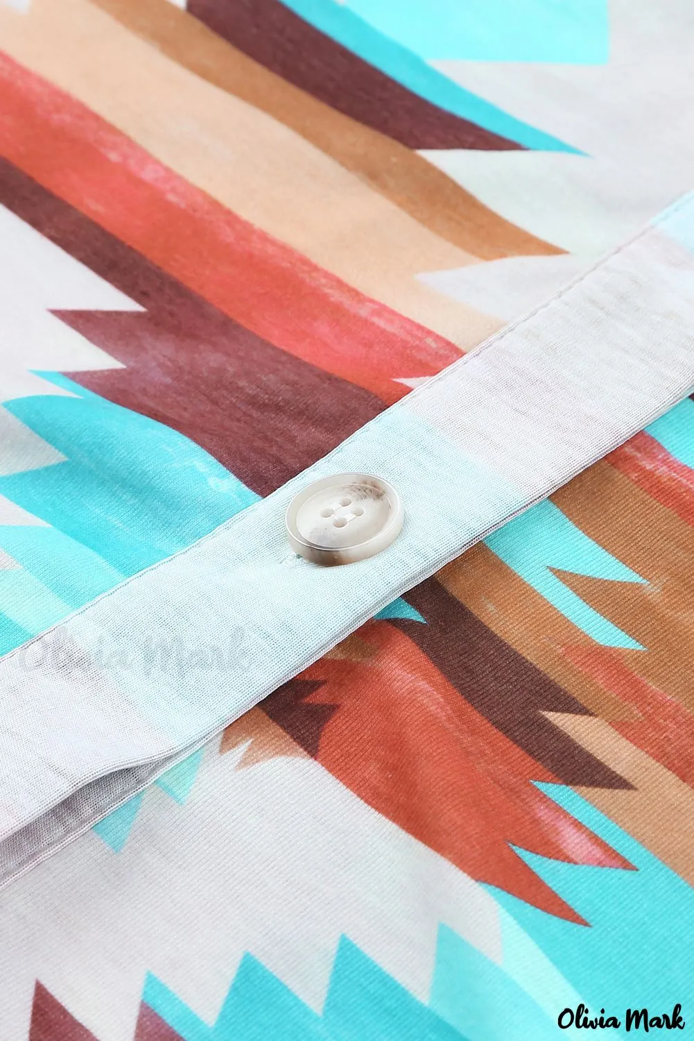 Xieyinshe - Multicolor Aztec Print Long Sleeve Shirt With Button Chest Pocket