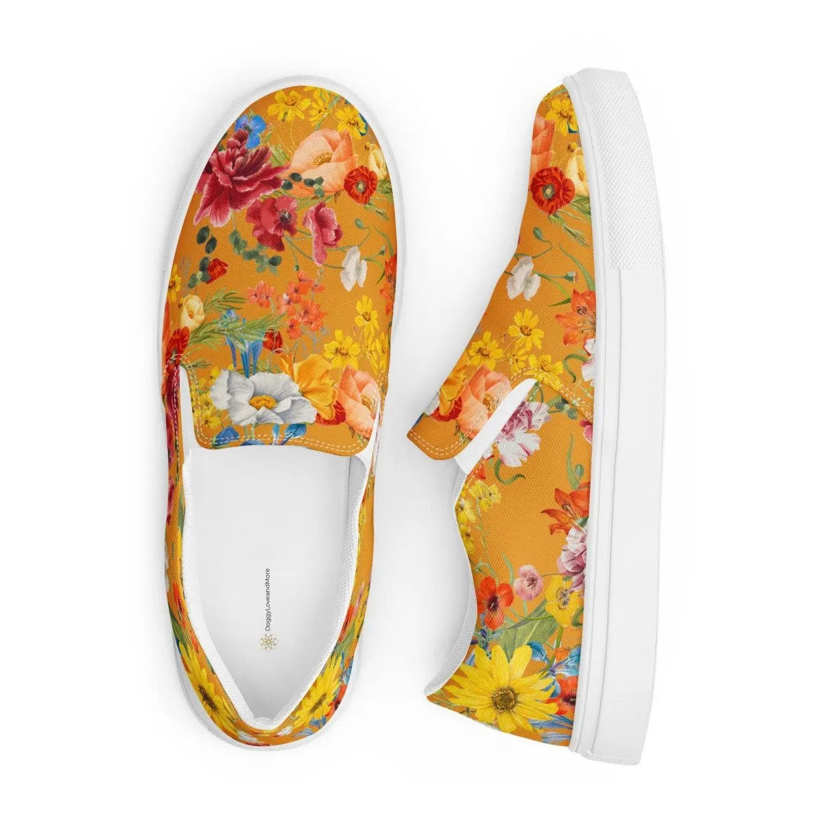 Yellow Floral Women’s Slip-On Shoes