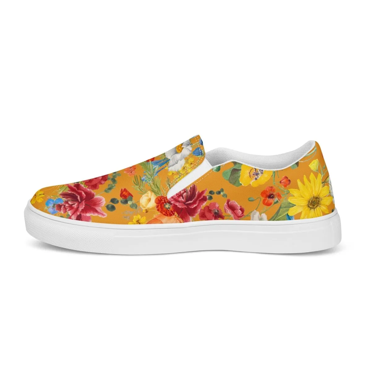Yellow Floral Women’s Slip-On Shoes
