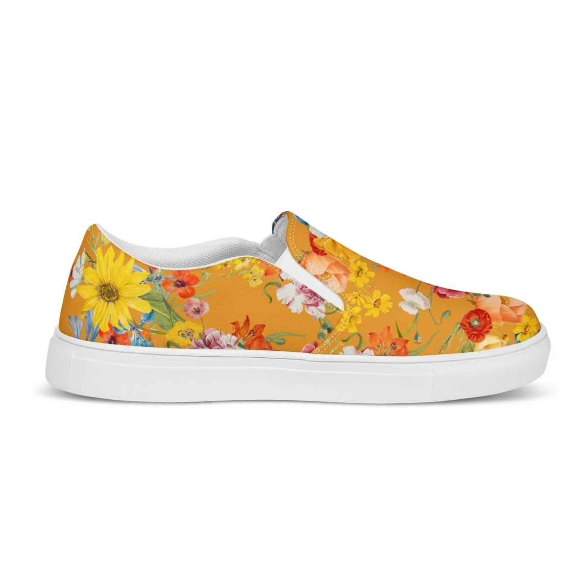 Yellow Floral Women’s Slip-On Shoes