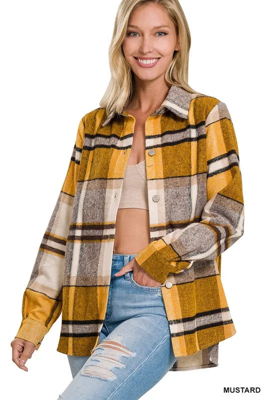 ZENANA Yarn Dyed Plaid Shacket